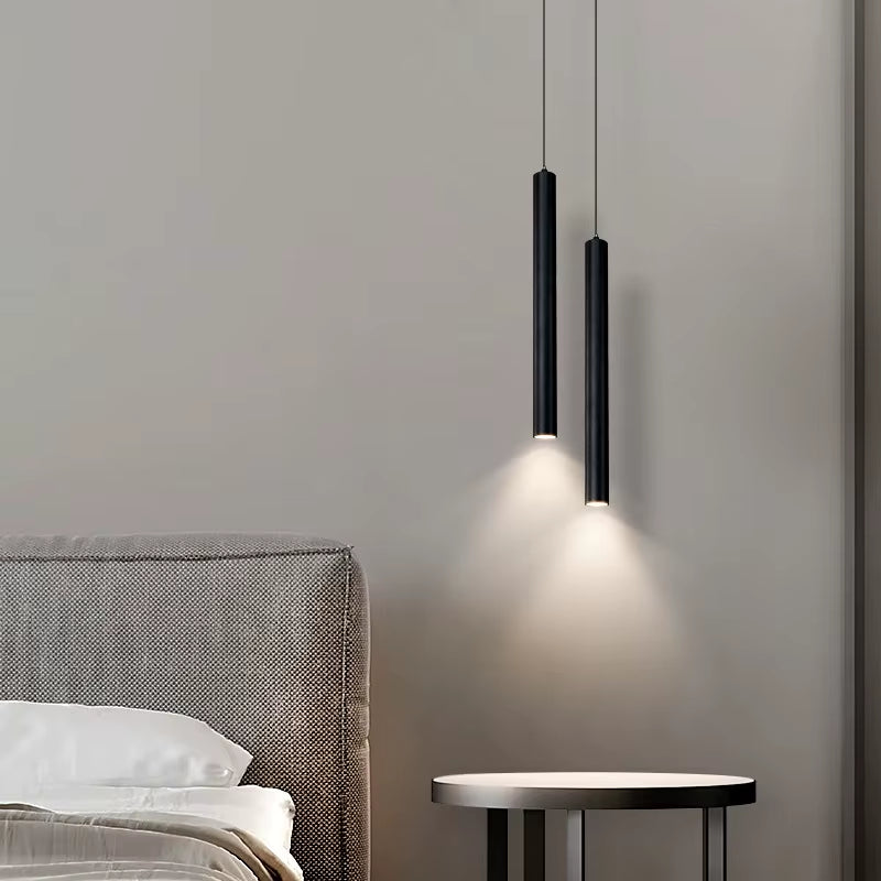 Modern Nordic Led Pendant Lamp Double Head Pendant Light Dining Room 2M Hanging Lamp Pipe Decora Cylinder Pipe Line Chandelier