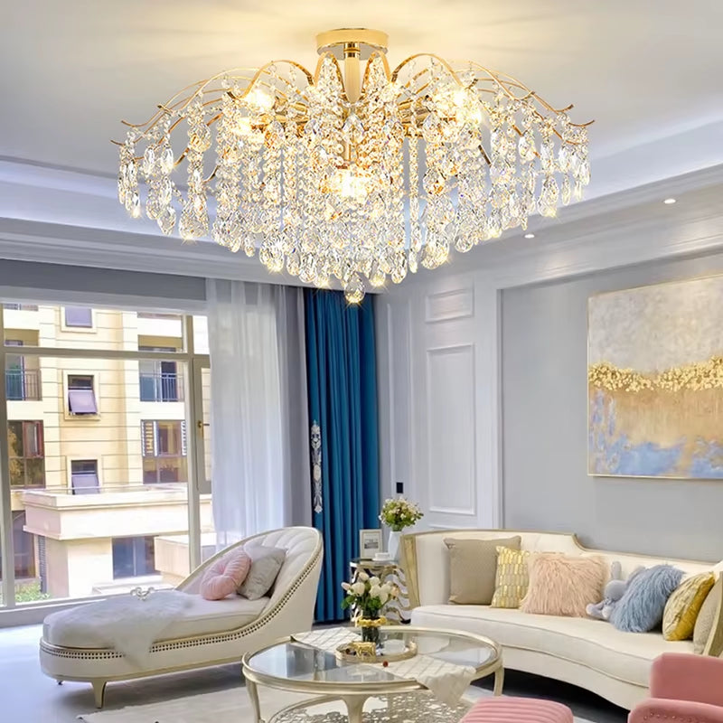 Modern Luxury Crystal Ceiling Chandelier for Living Room Dining Room Bedroom Ceiling Lamp LED Lights Home Appliance AC85-260V