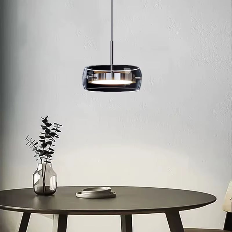 LED Modern Pendant Light, Adjustable Lighting Simple Dining Table Light, Glass Restaurant Light, Home Decoration Indoor Lighting