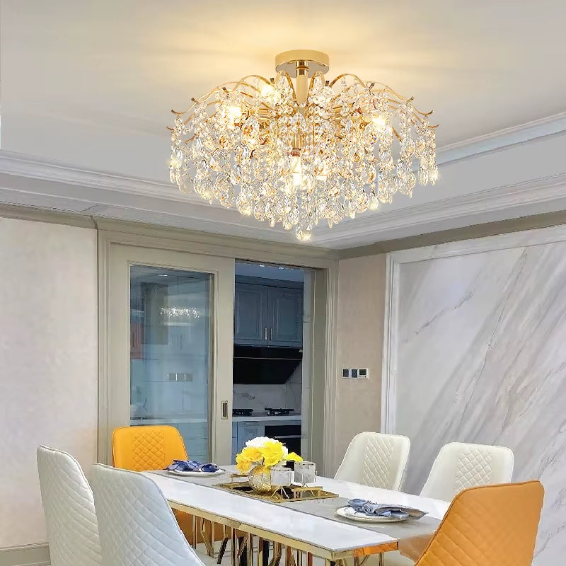 Modern Luxury Crystal Ceiling Chandelier for Living Room Dining Room Bedroom Ceiling Lamp LED Lights Home Appliance AC85-260V