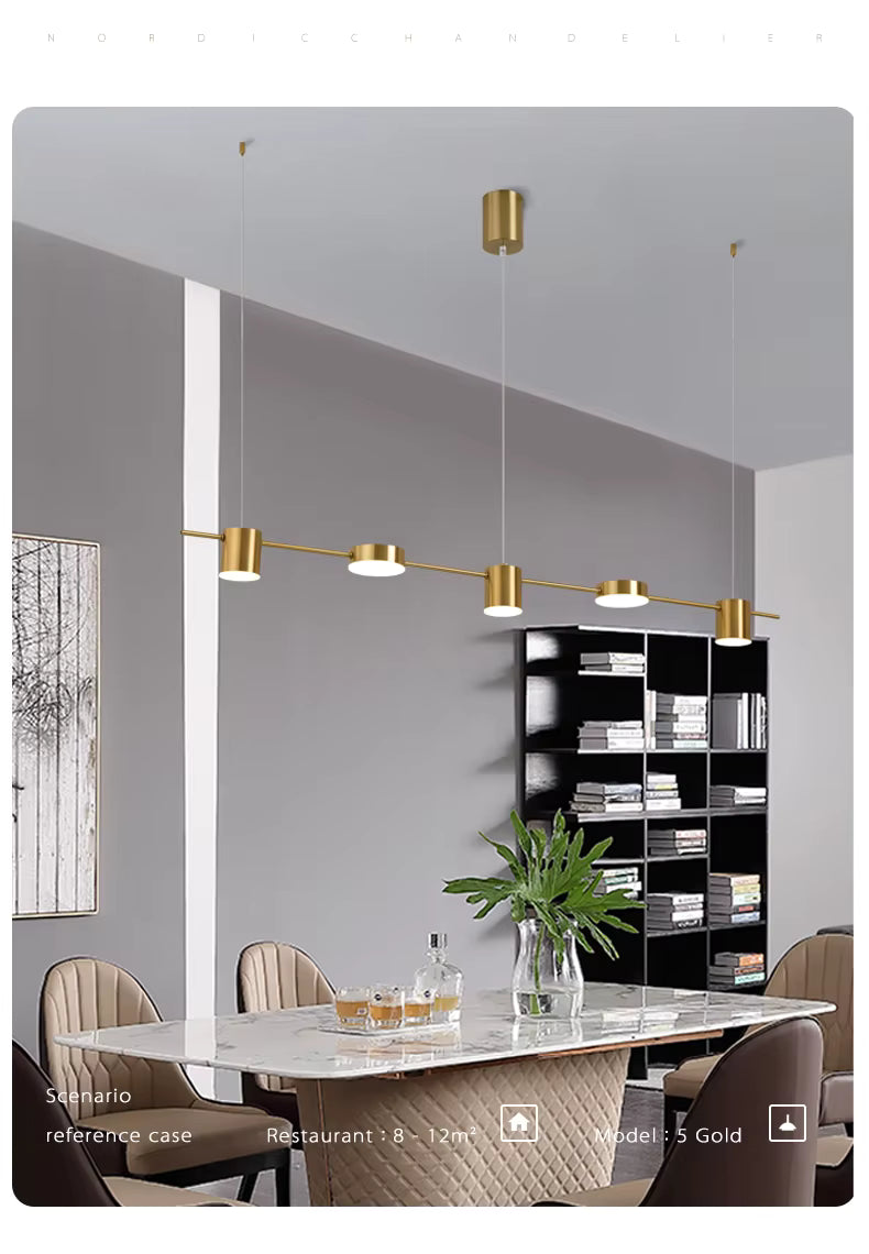 Modern LED Chandelier | Dimmable Ceiling Pendant Light for Living Room, Dining Table & Kitchen