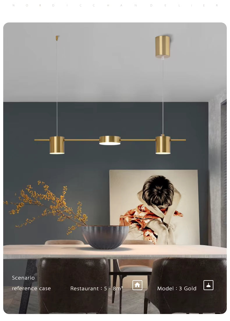 Modern LED Chandelier | Dimmable Ceiling Pendant Light for Living Room, Dining Table & Kitchen